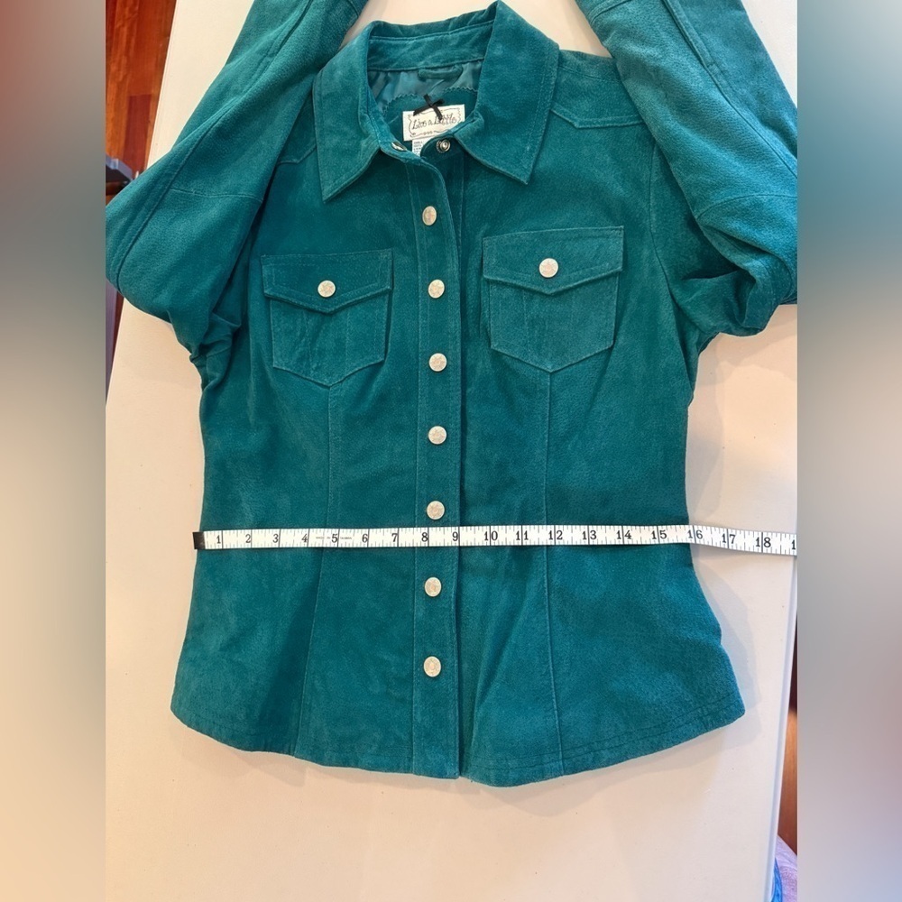 Genuine Suede Emerald Green Jacket | Women's Small | Western Ranch | NWOT - Picture 8 of 11